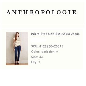 Pilcro Stet Side-Slit Ankle Jeans, 33 (dark denim)